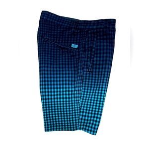 Volcom 🩳 Men's Blue Checkered Shorts
